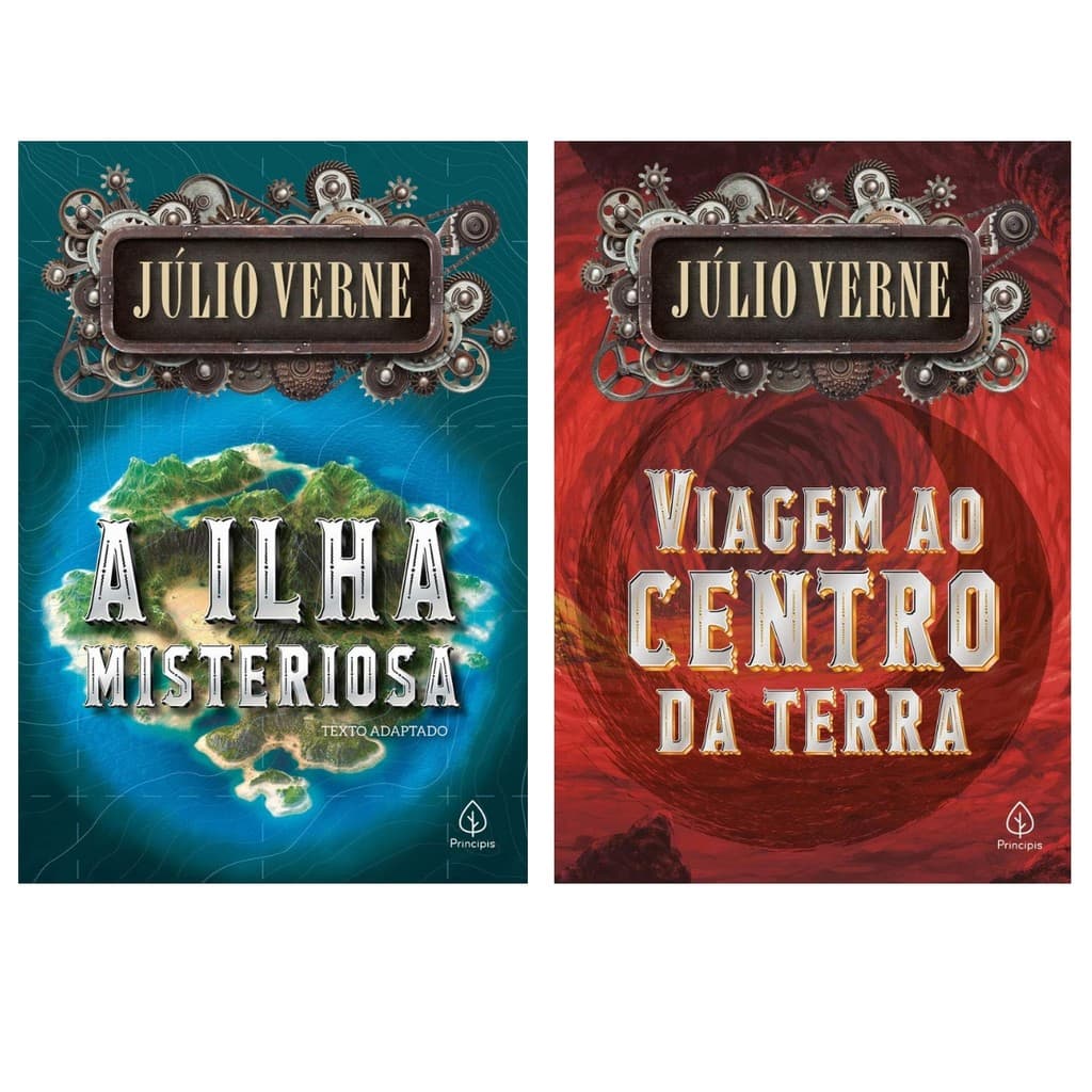 Kit 2 Livros Julio Verne - A Ilha Misteriosa e Viagem ao Centro da Terra
