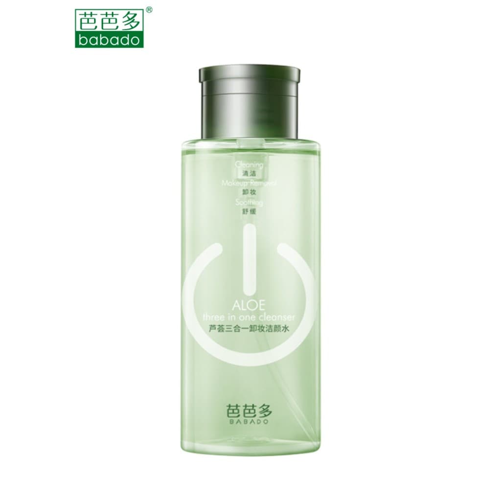 Babado Aloe Vera Três em Um Removedor de Maquiagem Limpador 300ml Removedor de Maquiagem Suave Sem Resíduos Hidratante N