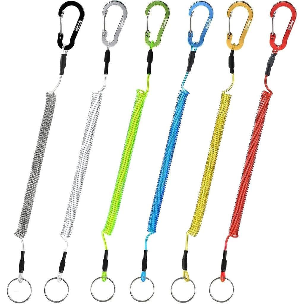 Booms Fishing T04 Cordão de Segurança para Pesca, Cordão de Segurança para Ferramentas/Varas de Pesca com Cabo Retrátil