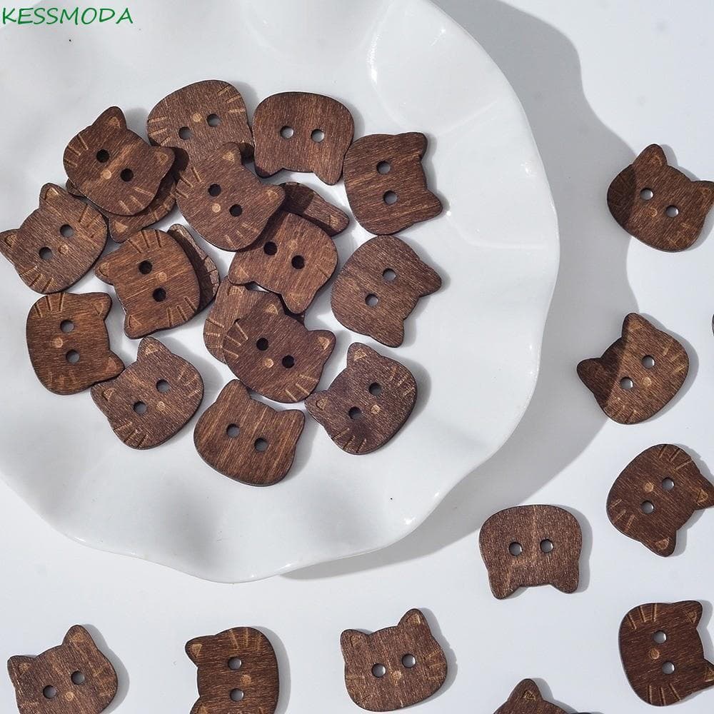 Kesselmanmoda 20 Peças De Botões Em Formato De Gato , De Peixe De Urso De Desenho Animado Costura DIY Com 2 Furos