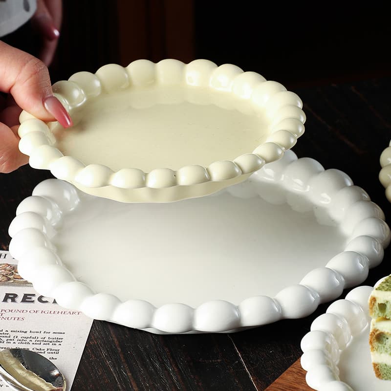 Prato de salada de 20cm, prato de macarrão, Base plana, prato doméstico, formato bonito, estilo