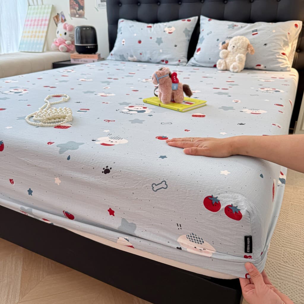 Lençol de cama de algodão não puro de peça única Lençol Simmons Colchão Capa protetora Dormitório Capa de cama de desenh