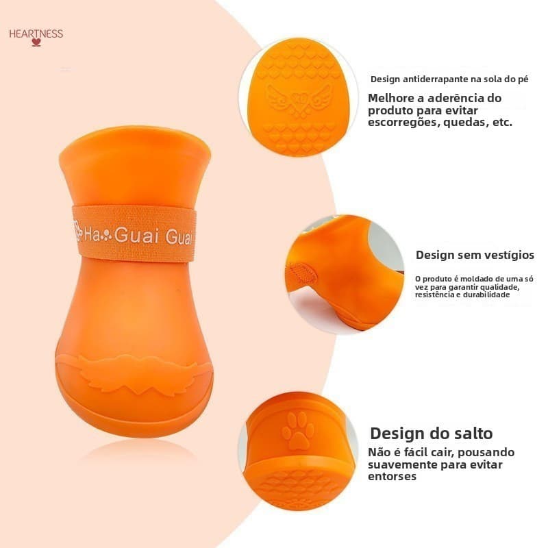 Sapatos para cães com sola macia, não pode jogar sapatos para cachorros, botas de chuva de Silicone para animais de esti