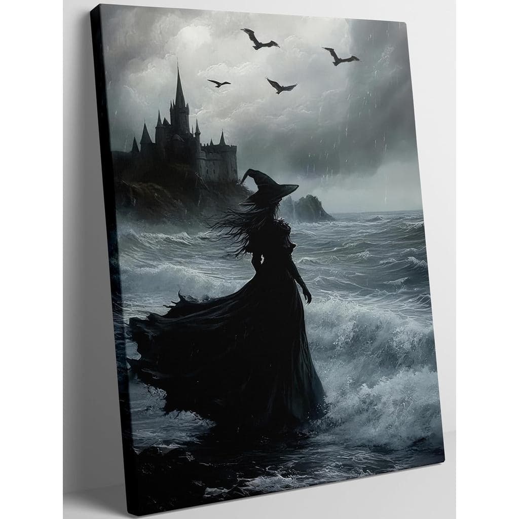 Arte de Parede em Tela de Bruxa de Terror para Halloween, Pintura de Bruxa da Academia Sombria, Decoração de Parede, Pôs
