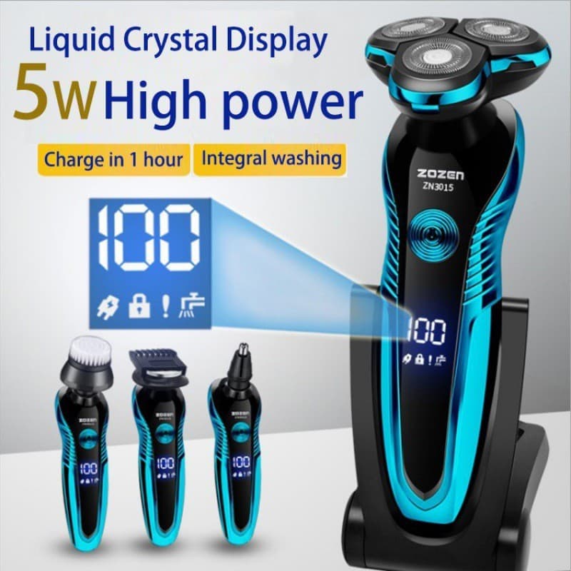 barbeador eletrico masculino Cross-Border multifuncional inteligente Display Digital 3D barbeador elétrico lavagem de co