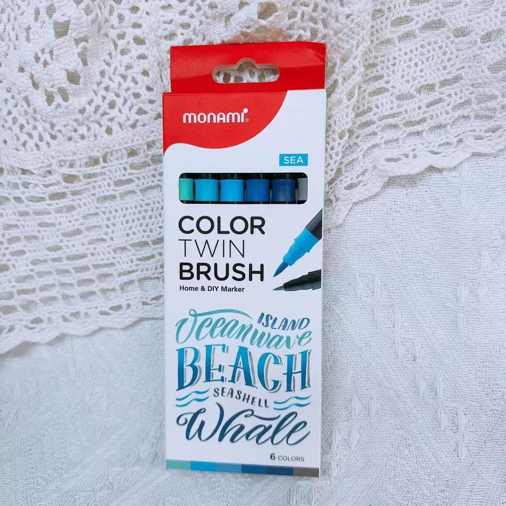 Munami conjunto de pincéis de duas cores com 6 flores da floresta oceano Graffiti linha de gancho caneta de pintura de j