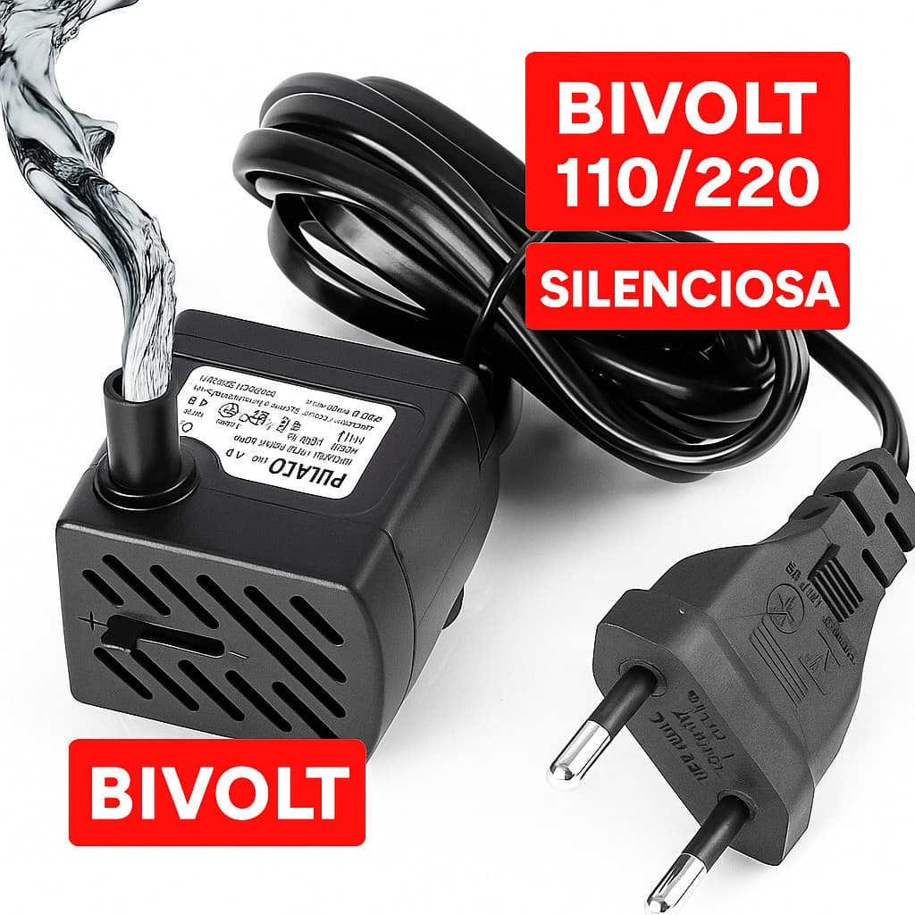 Bomba Submersa Bivolt Silenciosa - Ideal para Aquários, Fontes e Bebedouros Pet