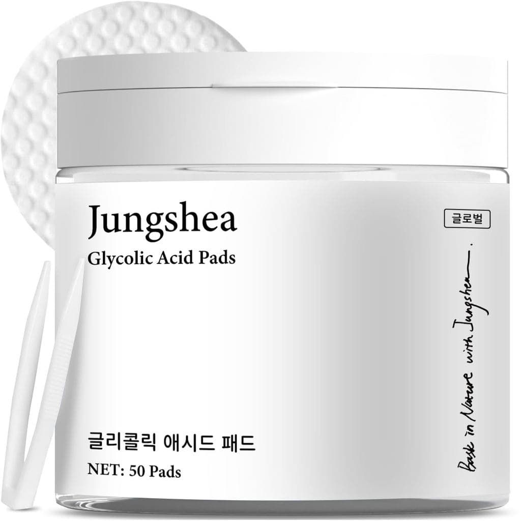 Pads Esfoliantes com Ácido Glicólico para o Rosto: Peeling Facial Esfoliante e de Limpeza com Ácido Salicílico e Vitamin