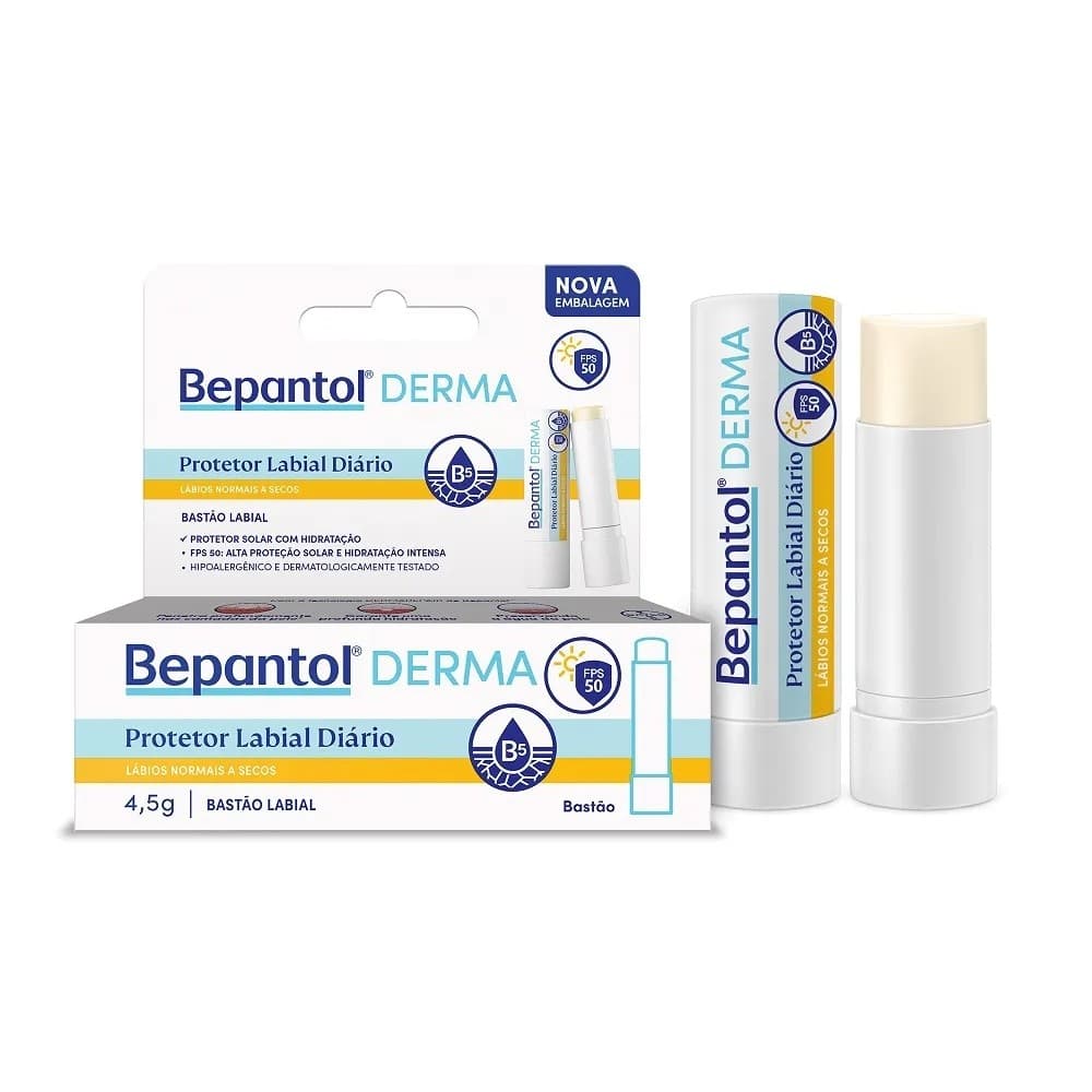 Bepantol Derma Protetor Labial Diário Bastão FPS50 4,5g