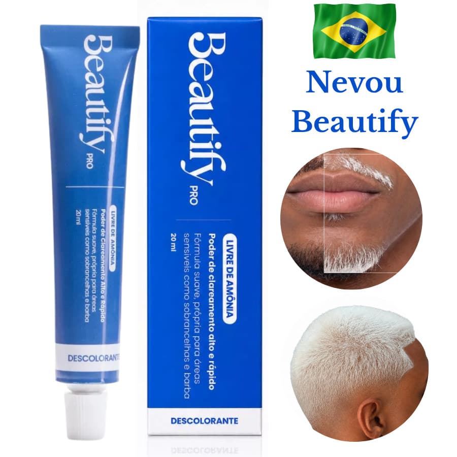Descolorante Em Creme E Oxidante Beautify Pro Sobrancelha Barba Pelos Fórmula Suave Alta Performance