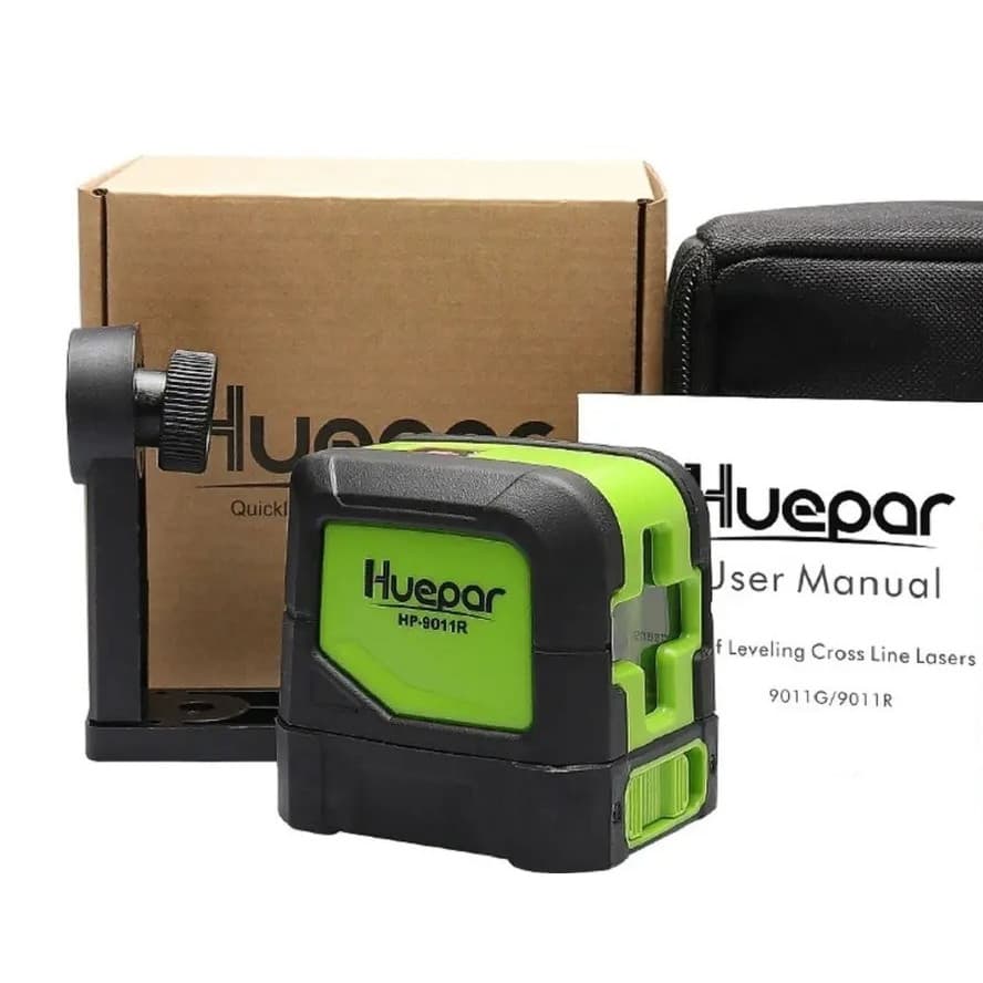 Nível Laser Vermelho 2 Linhas Huepar 9011R 30m Autonivelamento