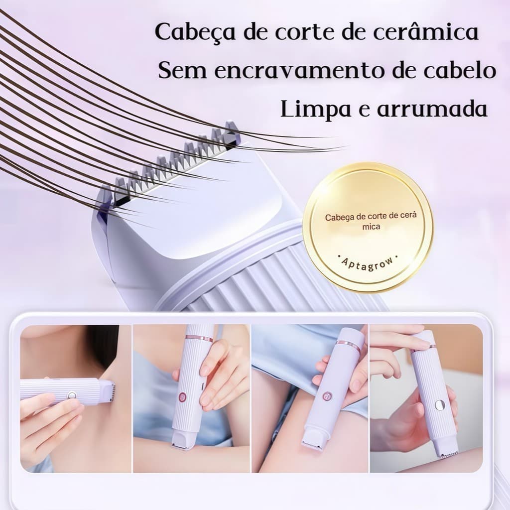 Depilador e Barbeador Elétrico 2 em 1 Indolor Recarregável com Lâmina Dupla Removedor de Pelos ANJGG BRASIL