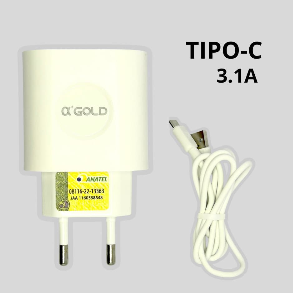 Carregador de Celular 3.1A Tipo C 30W Smartphones Carregamento Rápido Carregador