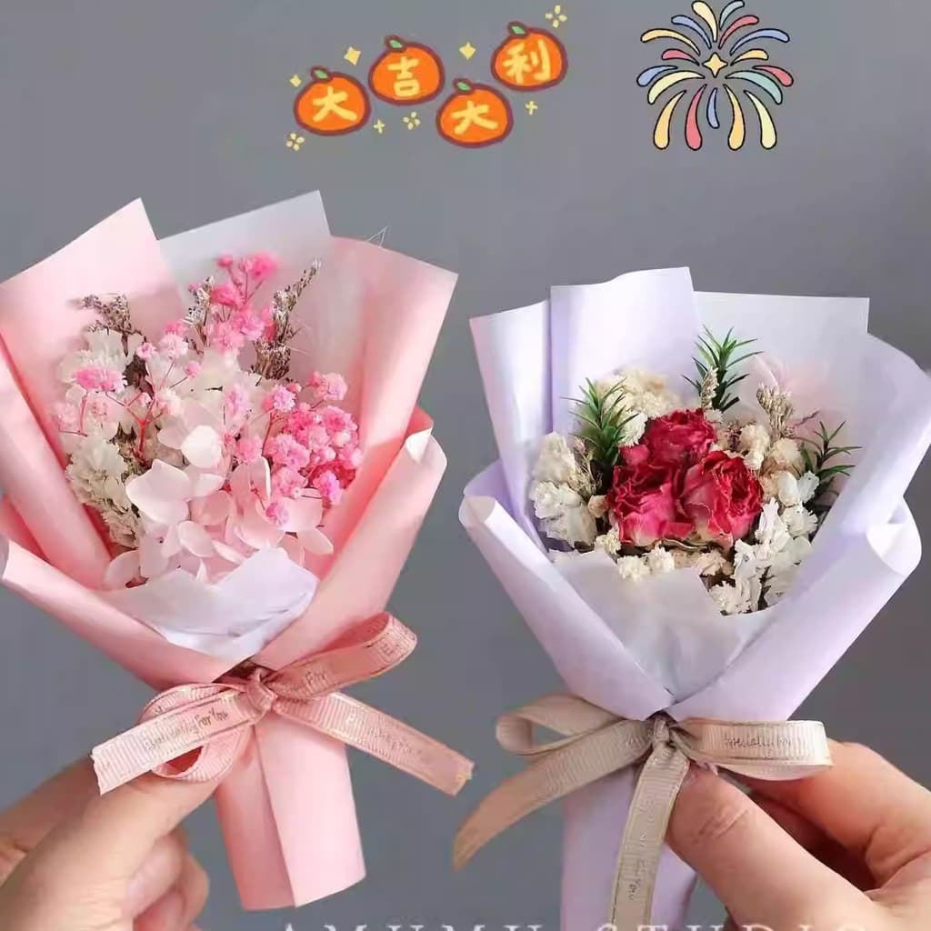 Flores secas criativas mini buquês enviar deusa Festival lembranças rosas Gypsophila decorações mini produtos acabados r