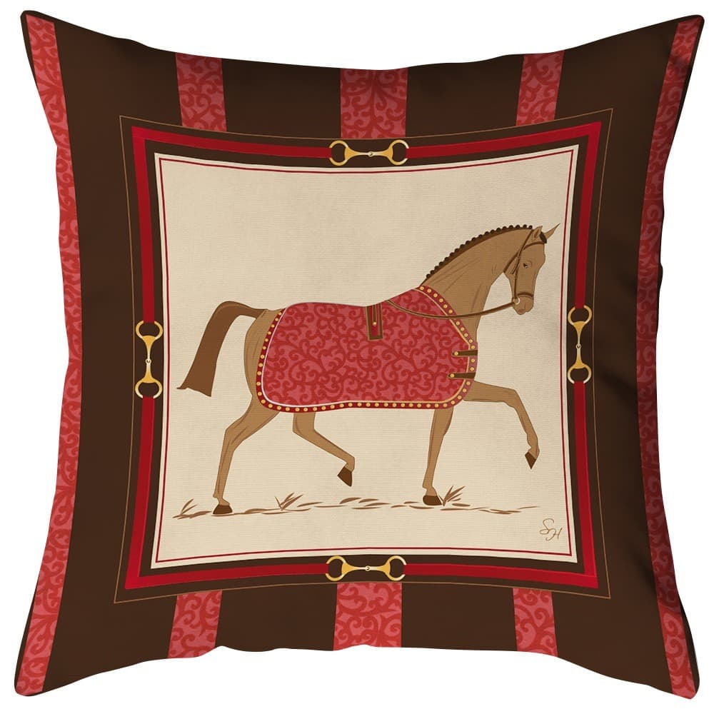 Capas De Almofada 45x45cm Capa Com Estampa De Cavalo De Pelúcia Para Sofá Fronha Decoração De Casa