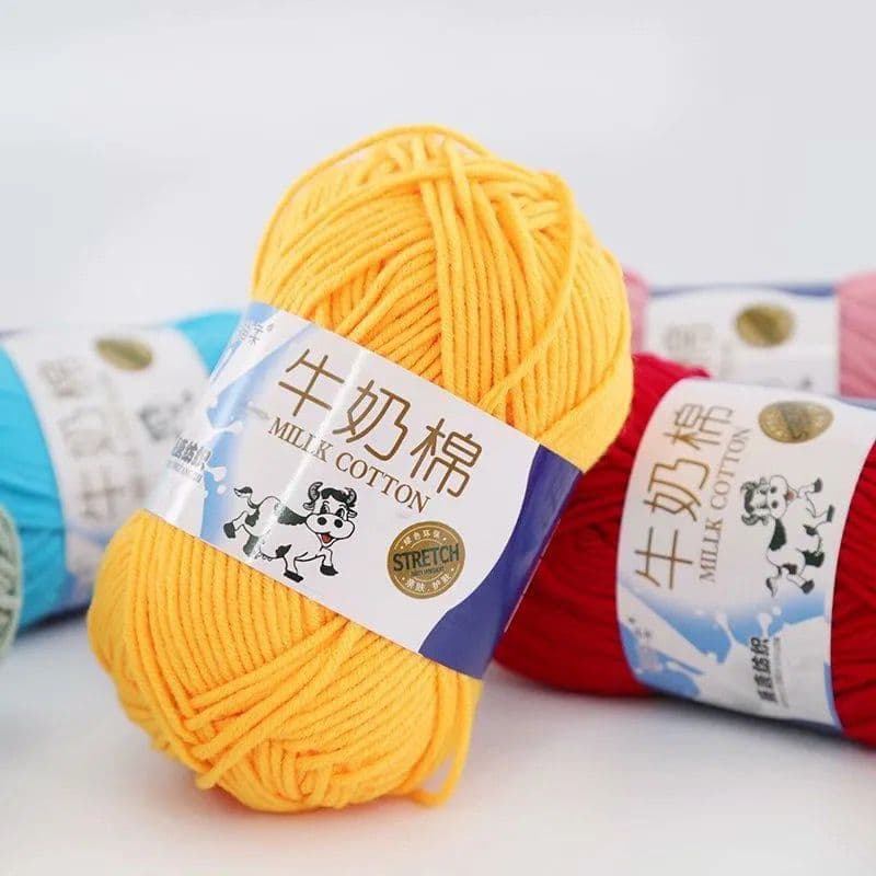 Bebê 4 fios leite algodão fio boneca médio grosso artesanal diy malha cachecol fio bola gancho chinelos de algodão Mater