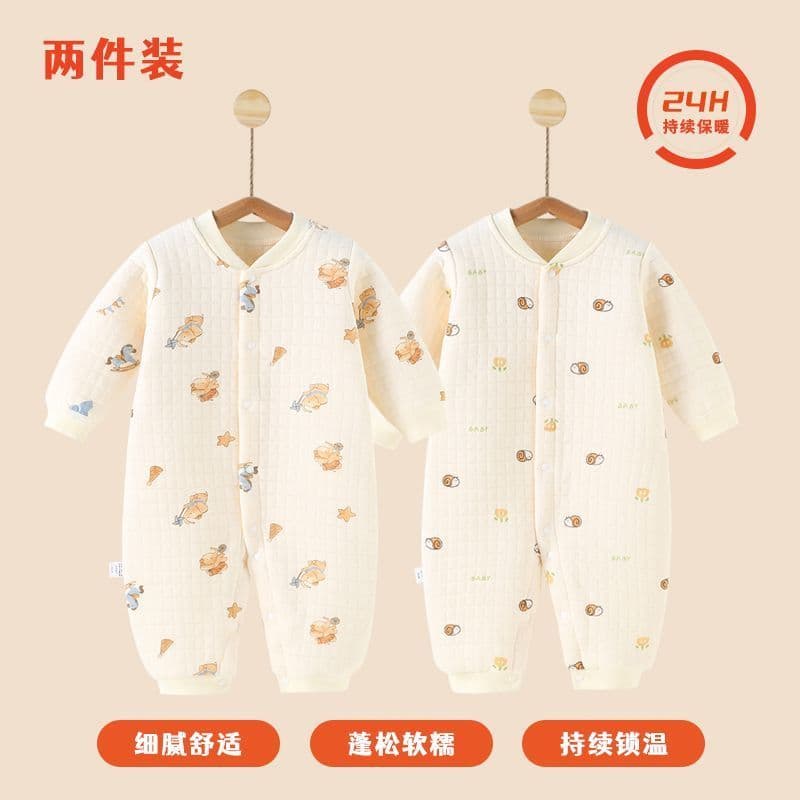 Macacão de bebê quente primavera outono estilo acolchoado roupas de inverno roupas de bebê recém-nascido roupas de outon