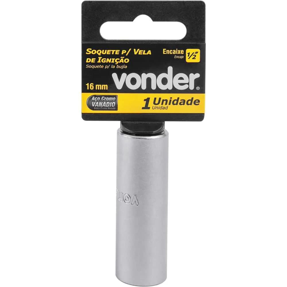Soquete Para Vela de Ignição Aço Cromo Vanádio Linha Automotiva 16MM VONDER