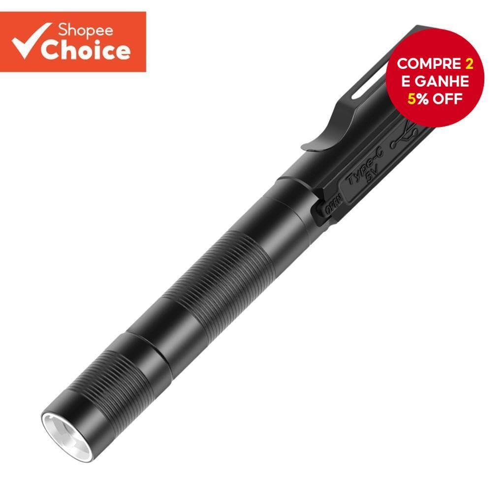 Luz De Alumínio Portátil De Liga Forte Caneta LED mini Lanterna Com zoom De Carga USB Para Exterior