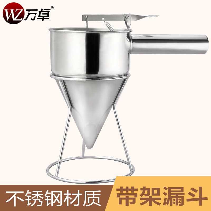Wanzhuo funil de bola de polvo de aço inoxidável, separador portátil, ferramenta de bola de polvo, funil cônico