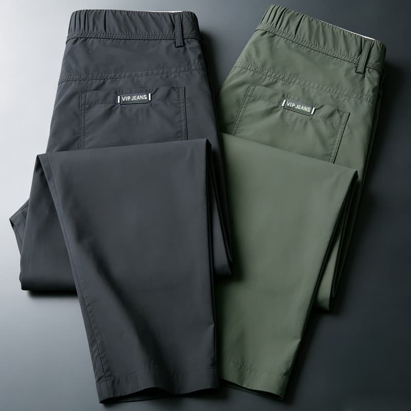 Verão gelo seda masculina High-End calças casuais em linha reta magro-ajuste negócios 2026 novo estilo casual calças de