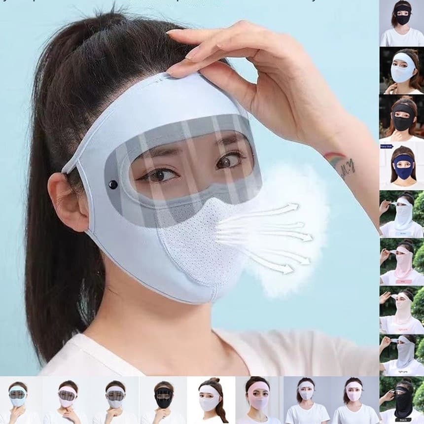 Máscara facial à prova de poeira e vento, máscara facial respirável para ciclismo, fleece protetor com óculos de alta de