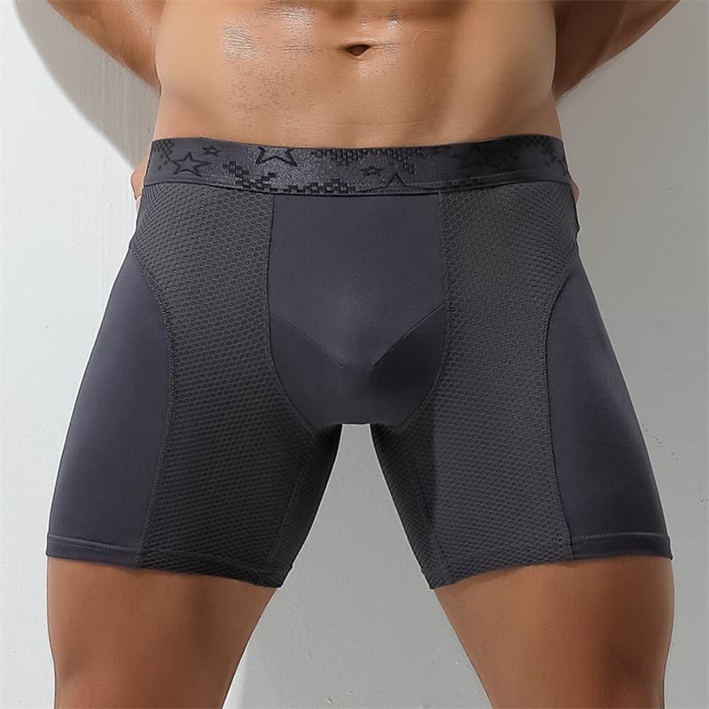 Roupa interior esportiva estendida masculina boxer Modal Anti-desgaste perna correndo tamanho grande boxer Shorts treina