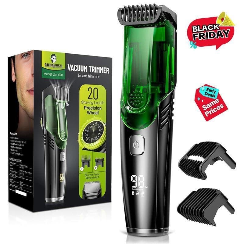 [TikTokShopBlackFriday] Aparador de Barba a Vácuo SHPAVVER para Homens, Aparador com Vácuo Integrado para Bigode, Costel