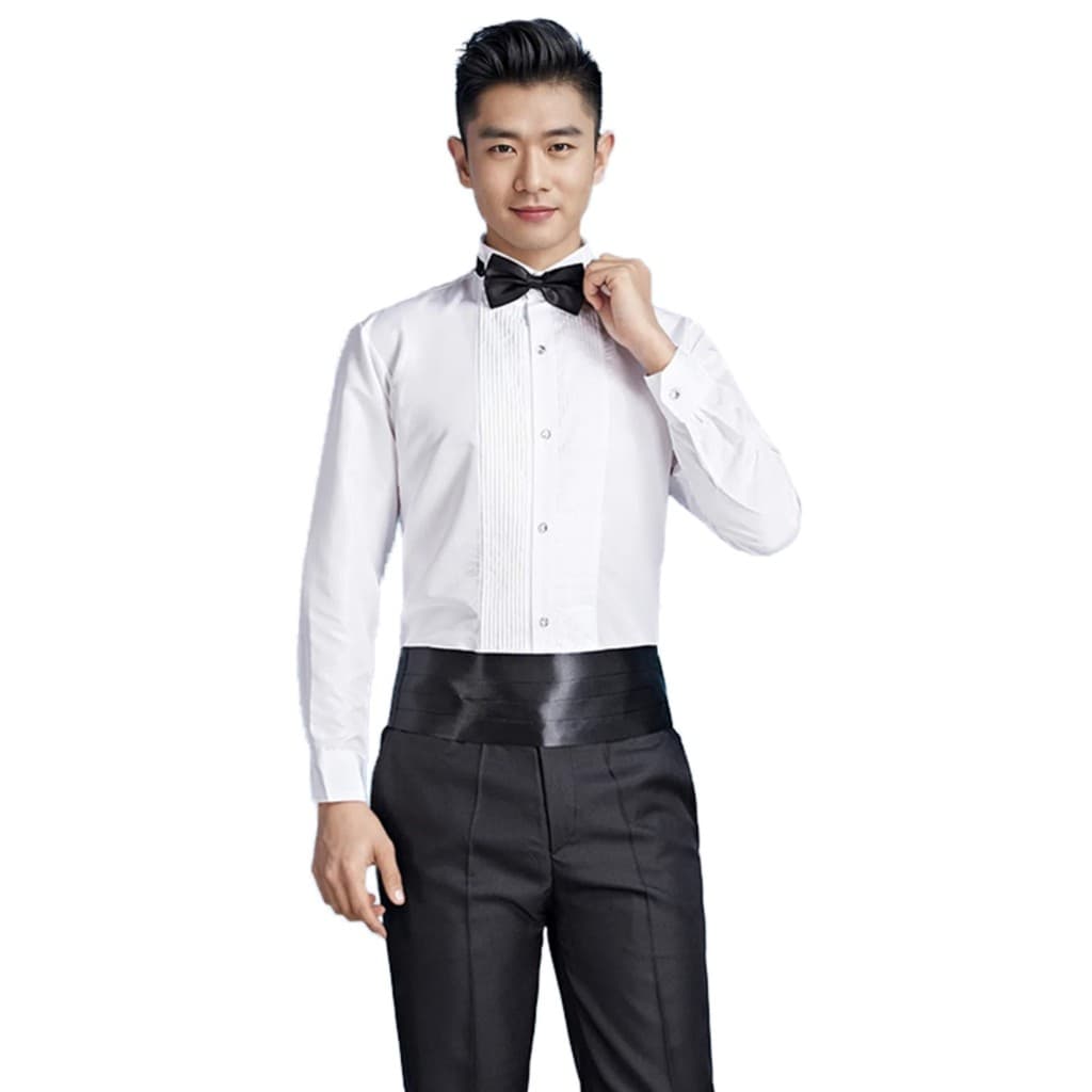 Branco de manga comprida meninos masculino coro traje camisa gravata borboleta camisa masculina desempenho de palco traj