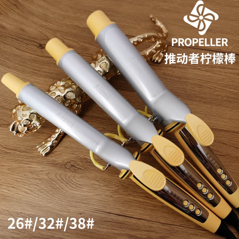Propulsor limão elétrico curling ferro AISNI prata íon curling ferro franja não machuca o cabelo temperatura constante o