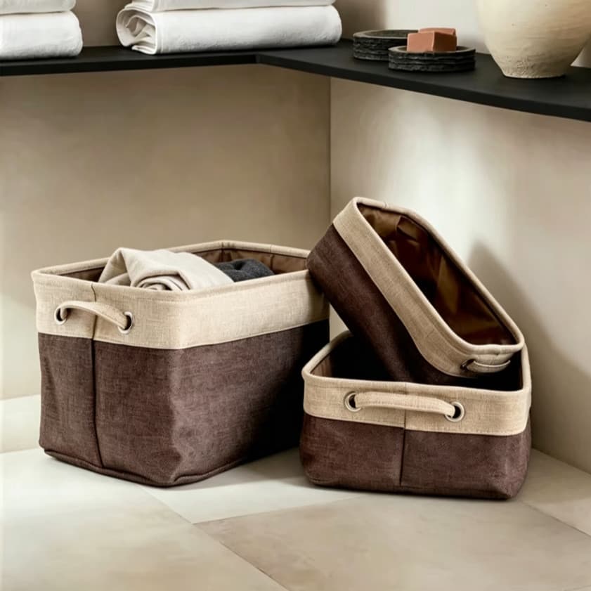 Caixa de armazenamento de tecido grosso Desktop diversos organizador caixa guarda-roupa caixa de armazenamento de roupa