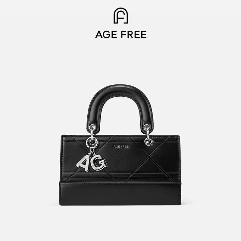 Bolsa Quadrada Pequena Feminina AGE FREE | Estampa de Losangos, Modelo Chic para Festa e Passeio