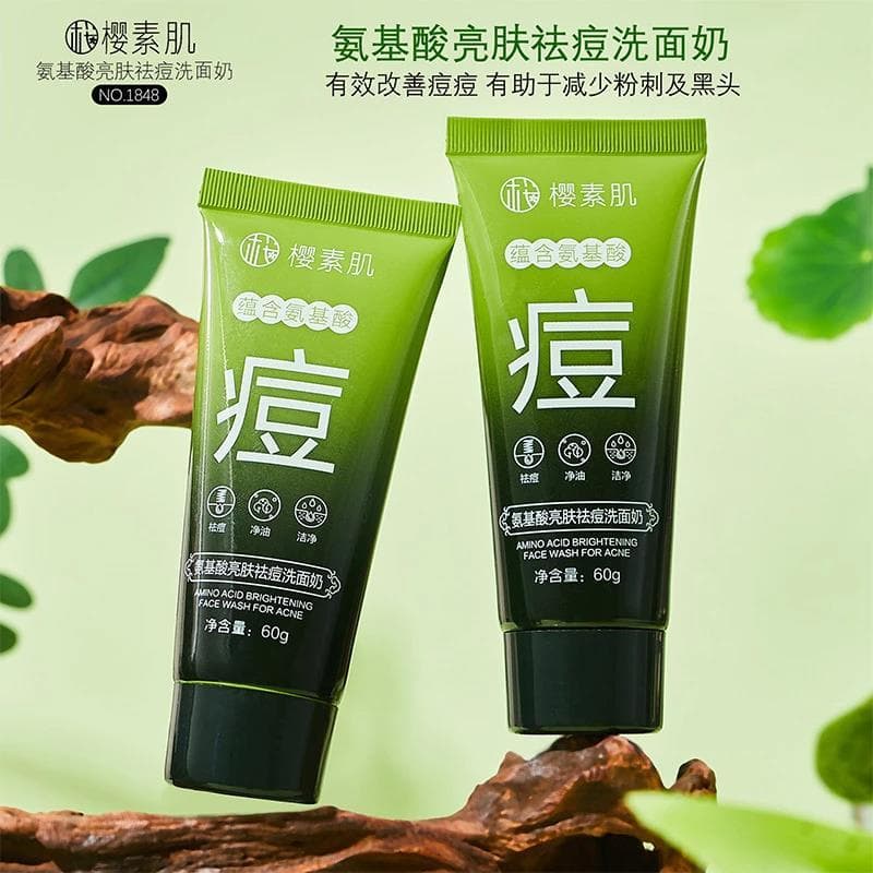 Limpador facial iluminador de aminoácidos genuíno, limpeza profunda, Acne oleosa, pele, poros, controle de óleo, limpado