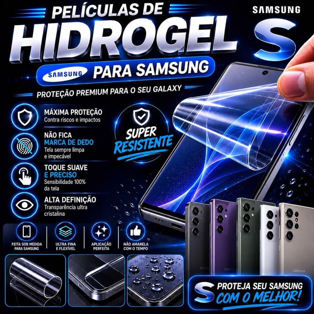 Pelicula Hidrogel Transparente para todos os modelos de Samsung