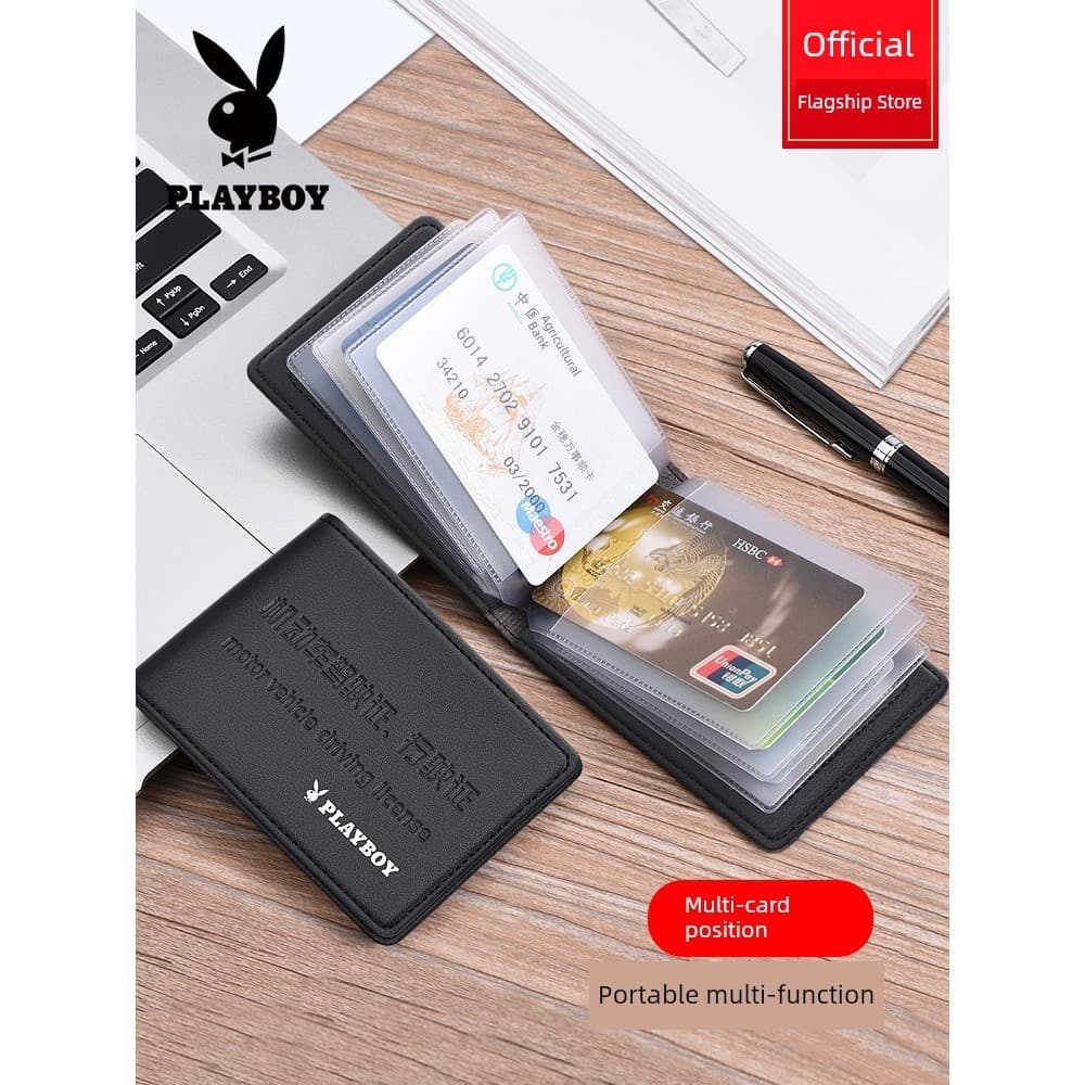 carteira masculina com ziper carteira masculina Playboy carteira de motorista caso de couro caso de cartão novo estilo s