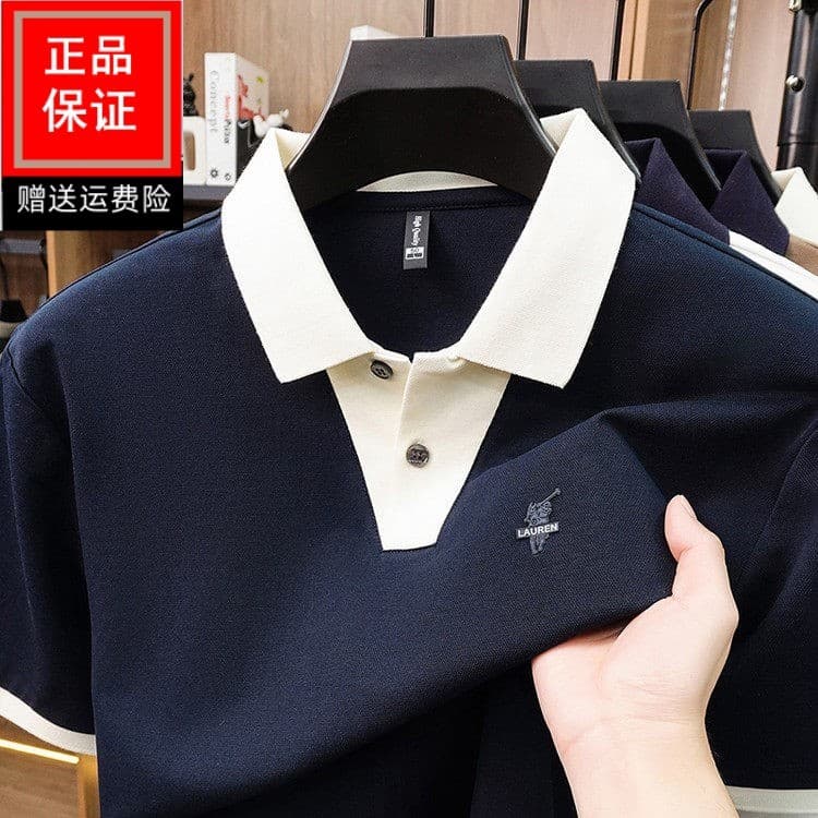 Paul Pony Label Juventude de meia-idade Casual Business Lapela Top masculino padrão algodão lã verão camisa Polo na moda
