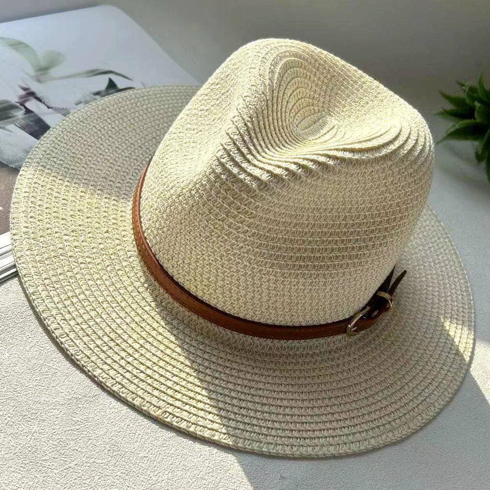 Novo estilo Off-White protetor solar chapéu de palha feminino verão francês panamá Jazz legal chapéu masculino férias à