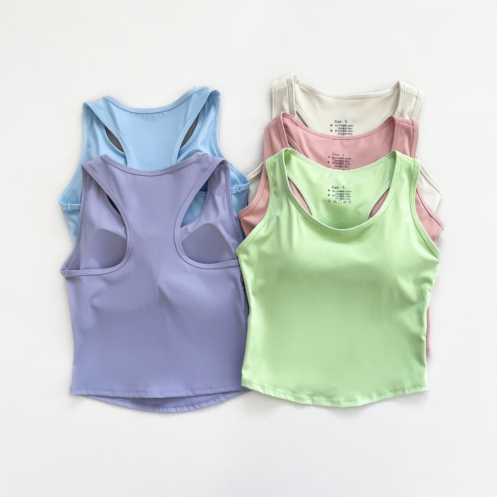 Colete estilo esportes roupa interior feminina à prova de choque correndo exterior wear com almofada no peito Yoga wear