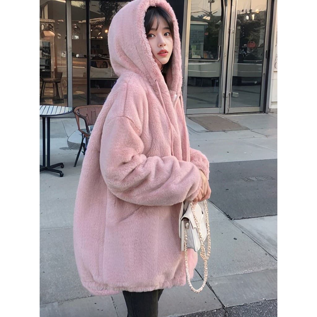 Estilo americano jaqueta de lã de cordeiro de pele sintética feminina outono inverno novo estilo falso Rex coelho lã top