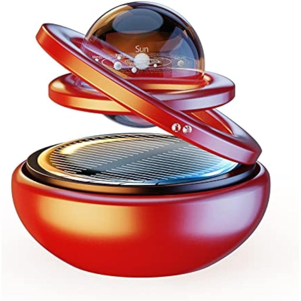 Purificador de Ar Solar para Carro da Guo's, usado como acessório decorativo rotativo para o interior do carro (vermelho
