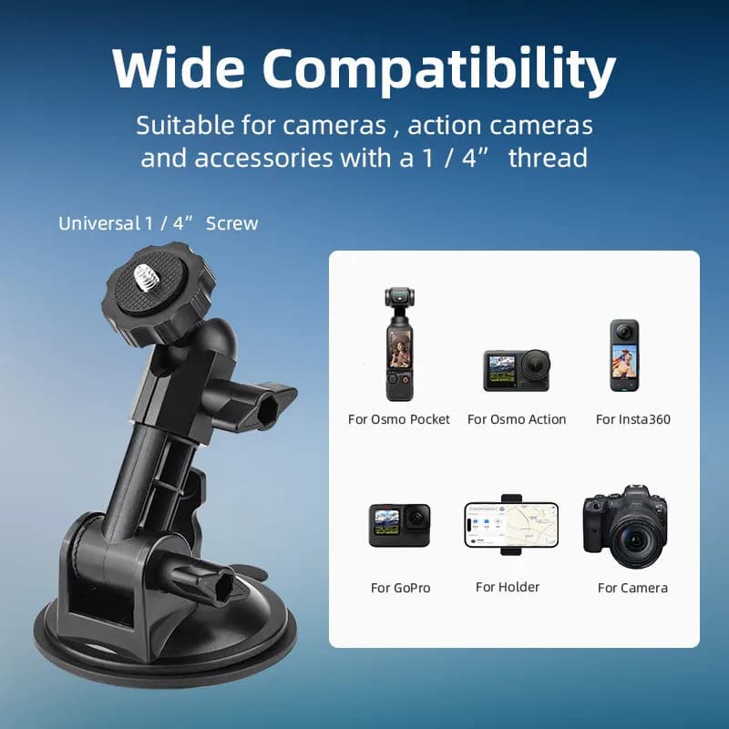 Adaptador de Expansão para Câmeras DJI OSMO POCKET 4/3 com Acessórios de Montagem por Sucção para Carro X5