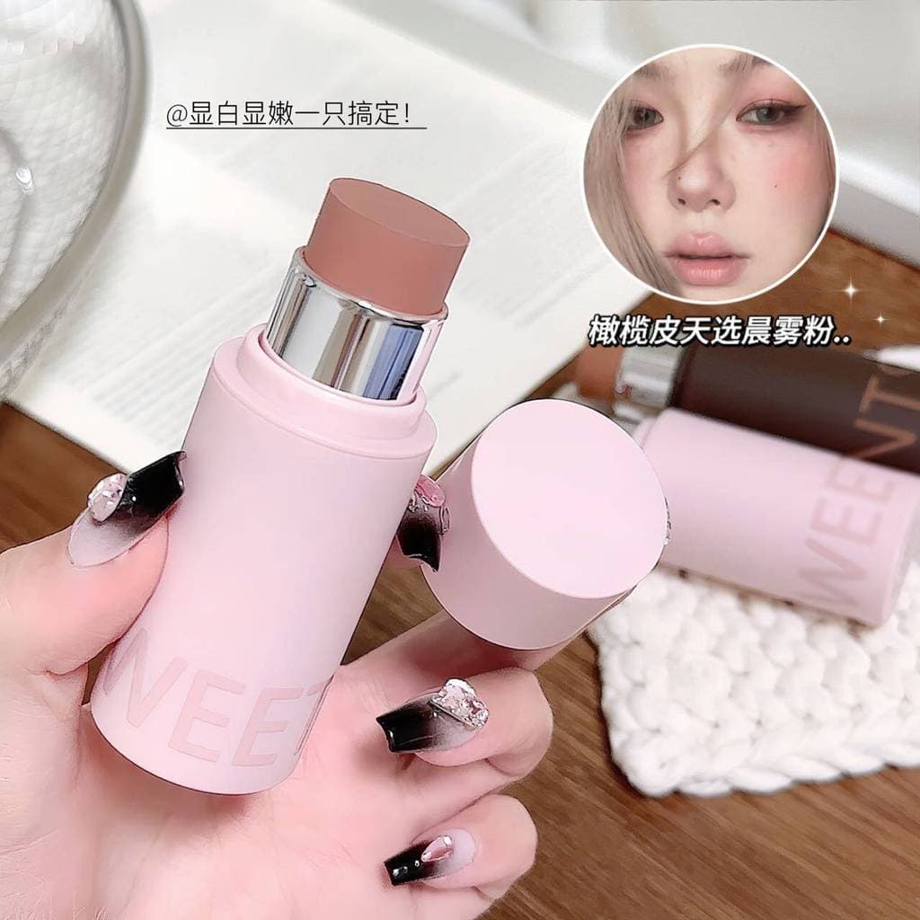 One Stick Multi-Purpose Stick Lip Cheek Eye Maquiagem sedosa de três propósitos Desenvolvimento de cores de longa duraçã