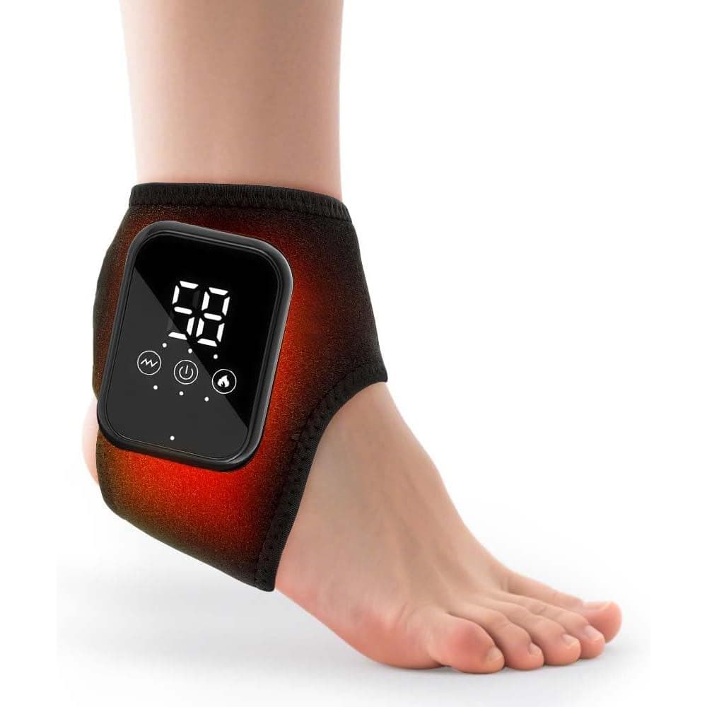 Suporte de Massagem para os Pés com Aquecimento e Vibração – Envolvimento Elétrico Sem Fio para Tornozelo, para Inchaço,