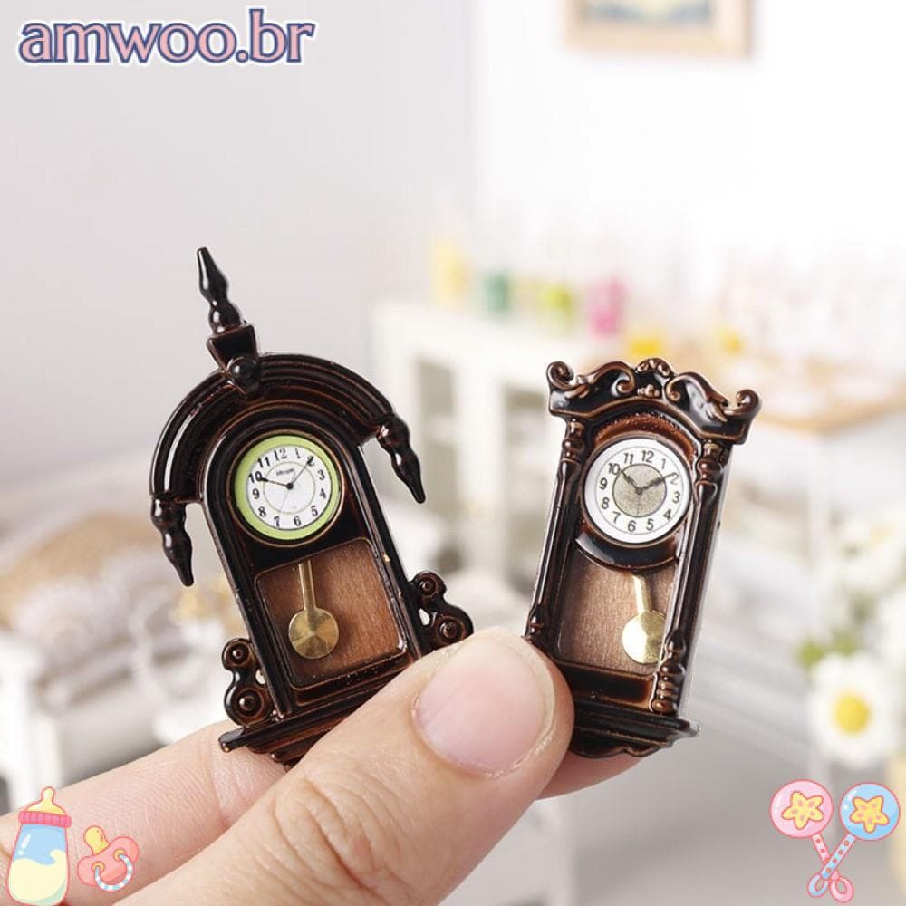 Relógio De Parede Para Casa De Boneca AMWOO , Em Miniatura Clássico Retrô , Miniaturas De Bonecas De Micro Cena