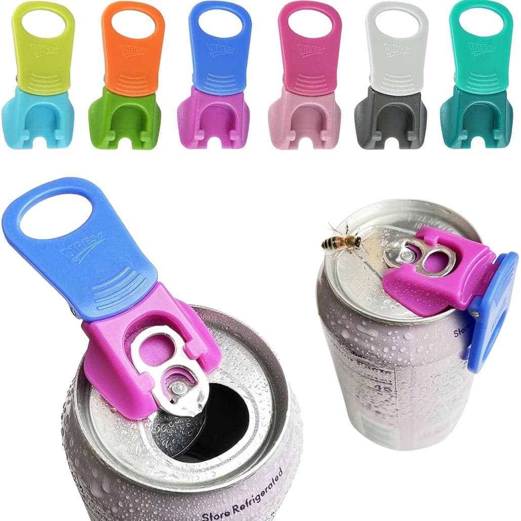 DIPESI, pacote com 6 unidades, 6 cores, abridor de latas de refrigerante e tampas protetoras para bebidas, adequado para