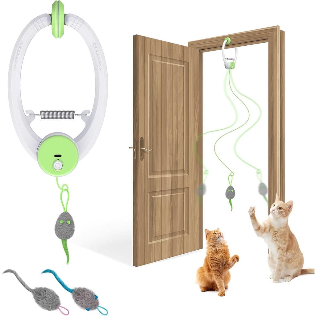 Brinquedo Interativo para Gatos de Interior, Brinquedo Inteligente Recarregável por USB para Pendurar na Porta, Brinqued