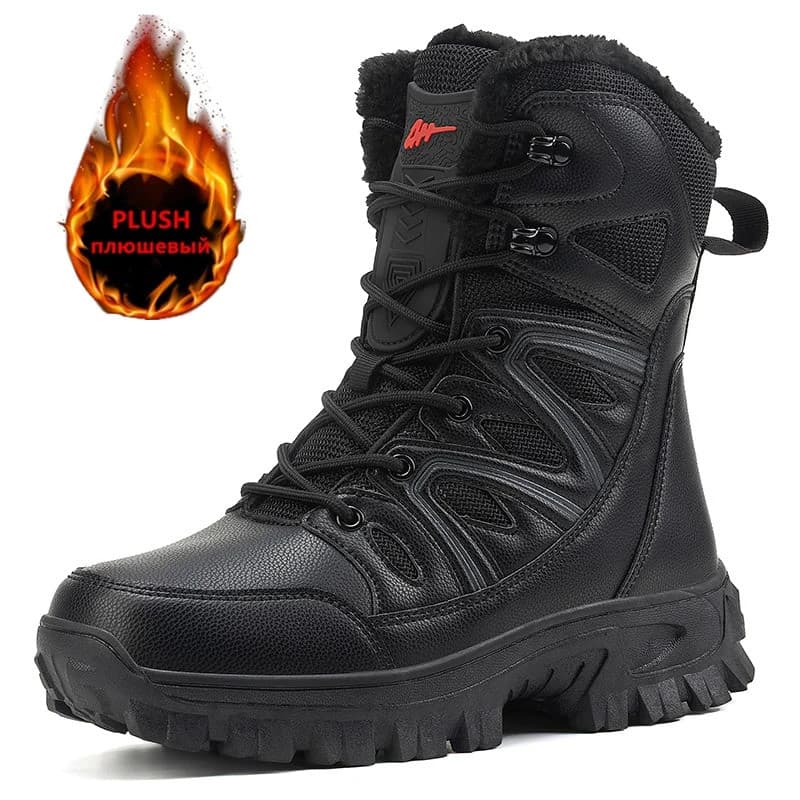 Botas de Inverno Masculinas, Botas de Neve Super Quentes, Botas de Caminhada Impermeáveis de Couro, Masculinas par