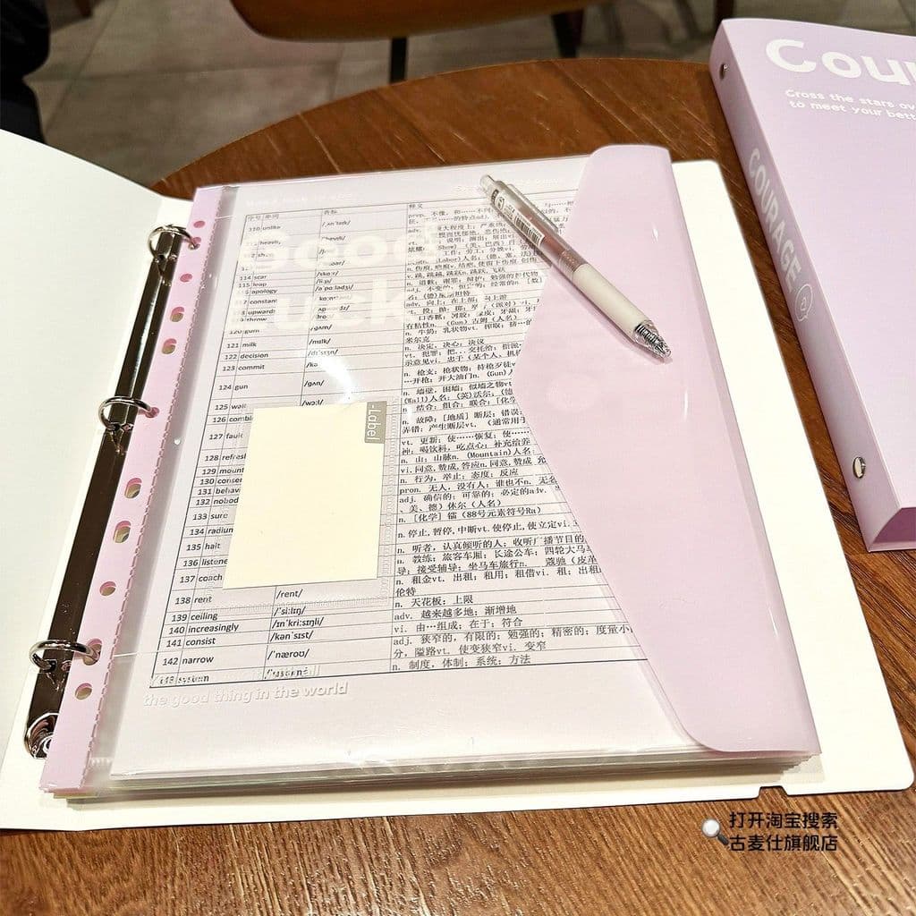 [Prepare o rei dos exames] Fichário a4 Pasta de armazenamento de papel de teste Inserção de saco de arquivo transparente
