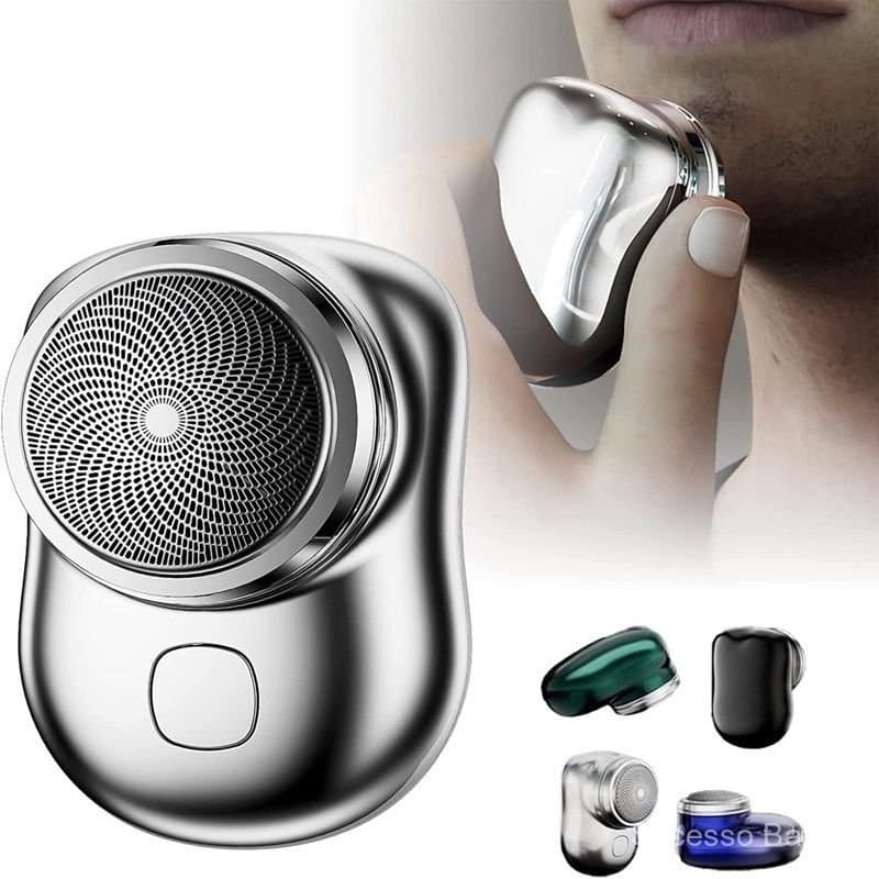 3/4/5 Unidades  Mini Barbeador Elétrico Prata Portatil Bateria Duravel Barba Conveniente Ideal Viagem Liberdade Completa
