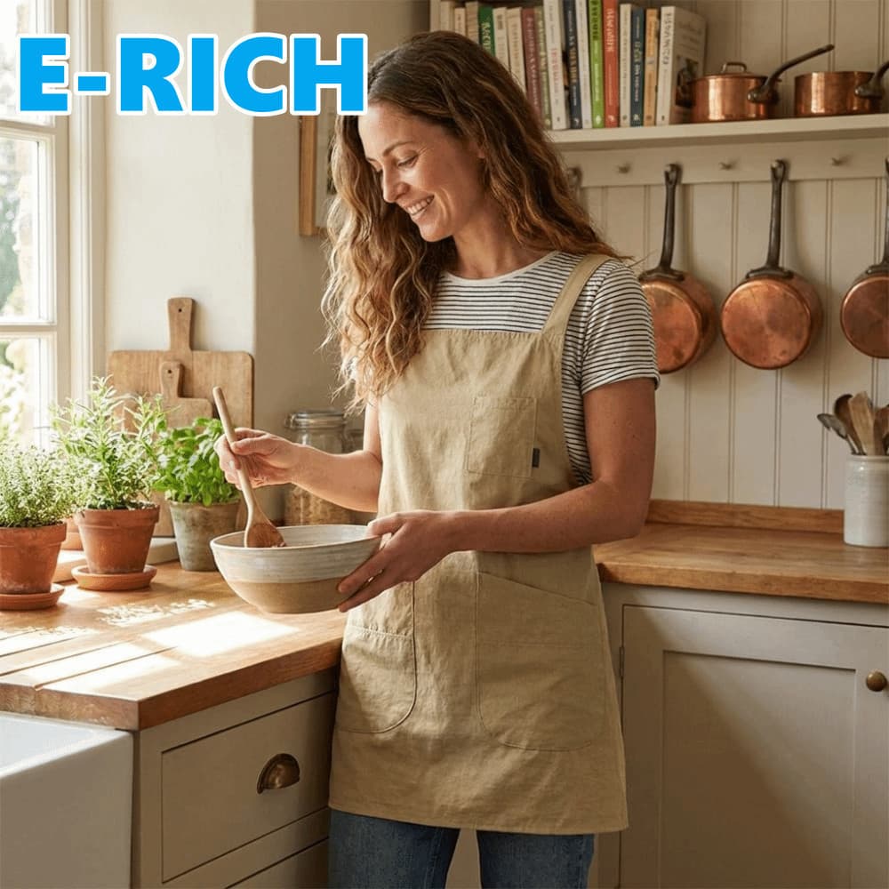 Avental Sem Mangas ERICH1 , De Cozinha Macio Respirável , Confortável À Prova De Óleo Com Estilo Colete De Bolso